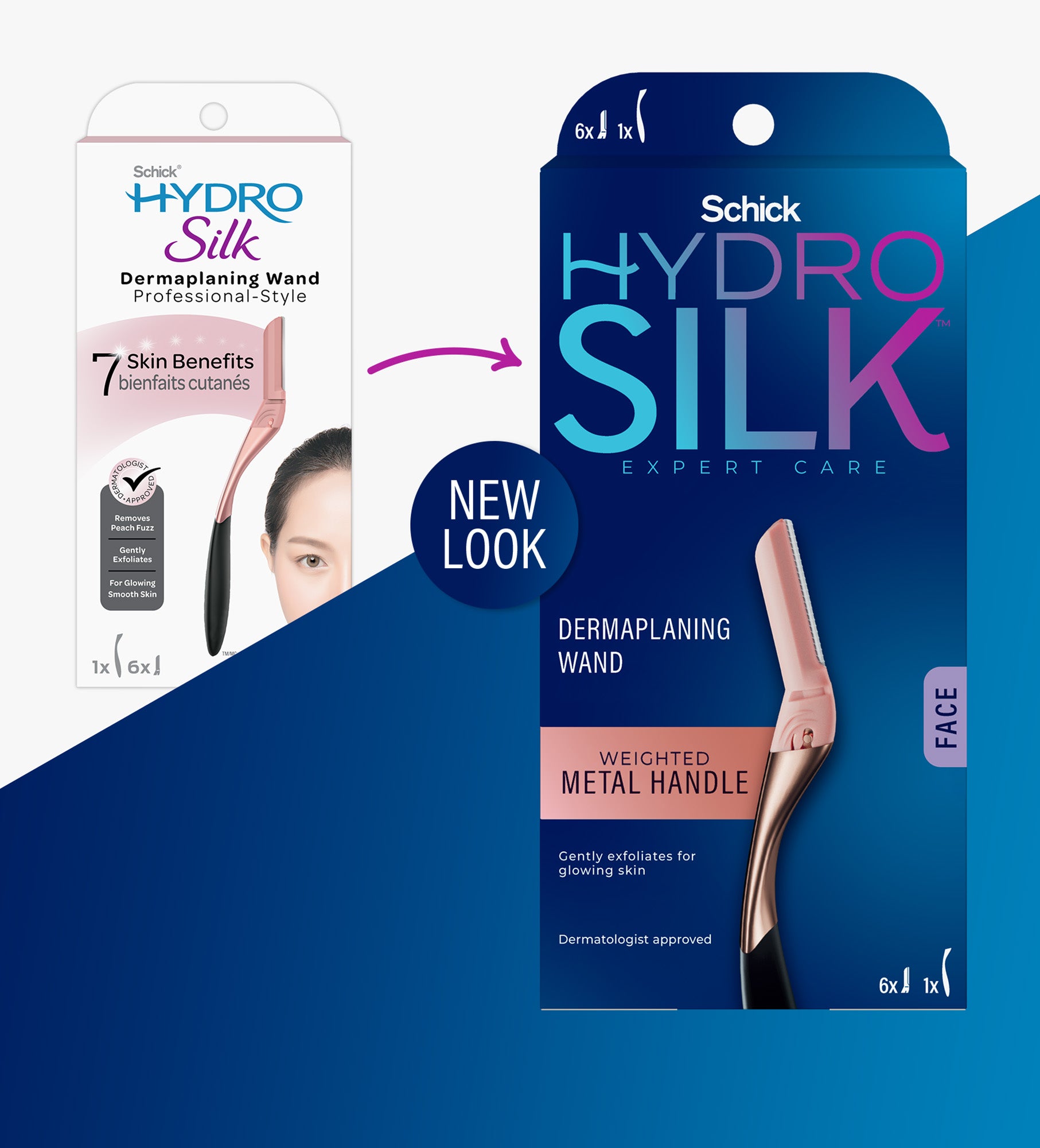 Schick Hydro Silk Dermaplaning Wand Dermaplaning Tool with Refills