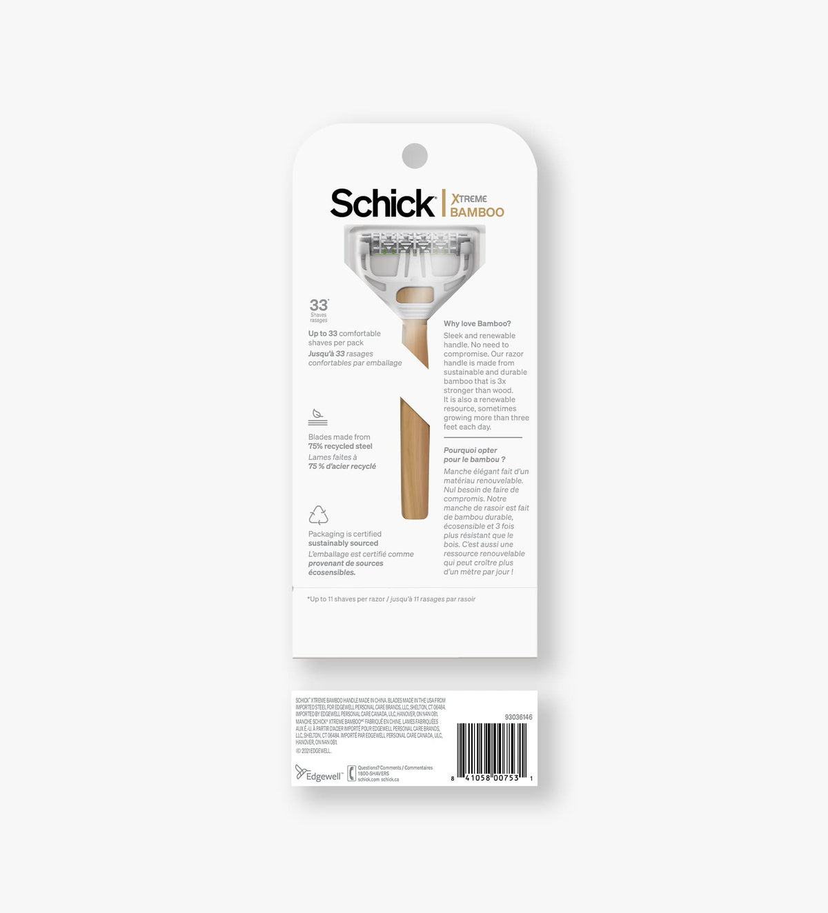 Xtreme® Bamboo Razor Schick US